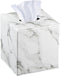 Square Tissue Box Cover, Cut Leather Cube Holder for Modern Facial Paper Organizer, Bathroom, Office Decor