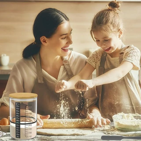 Pro Sourdough Bread Starter Kit - 34 oz Jar with 5 Unique Features for Perfect Sourdough Bread & Starter Kit
