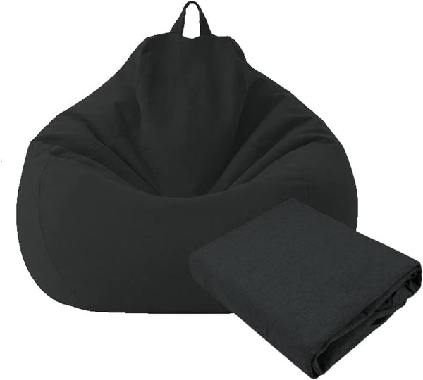 KODENG Large Small Lazy Sofas Cover Chairs Without Filler Linen Cloth Lounger Seat
