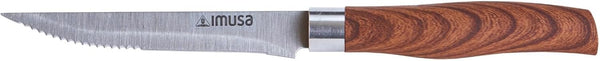 Imusa 4.5in Chef WL Stainless Steel Steak Knife with Wood Look Handle