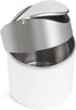 ZOOFOX 2 Pack Mini Trash Can, White Stainless Steel Garbage Bin with Swing Lid for Home, Office, and Kitchen