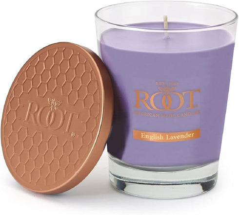 Root Candles Honeycomb Veriglass Scented Beeswax Blend Candle in English Lavender Large