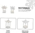 Yardwe 2pcs Building Material Model Ceramic Pagoda Statue, Miniature White Abs Figurines for Doll House, Asian Decor