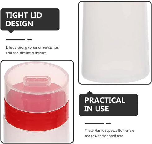 FILFEEL 4-Hole Squeeze Type Sauce Bottle, Resin for Ketchup, Jam, Mayonnaise, Olive Oil, Yellow/Red