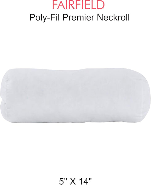 Fairfield Poly-Fil Premier Neckroll Ultra Plush Pillow Insert, 14 x 5-Inch, White