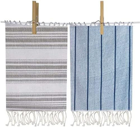 Peshtemal Hand Towels, 100% Natural Cotton Set of 2, 26 x 18 Inches for Bathroom, Gym, Hair Drying