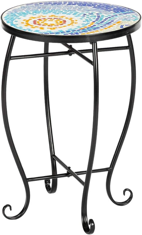 Vasitelan Outdoor Patio Side Table Outdoor Accent Table Bistro Coffee End Small