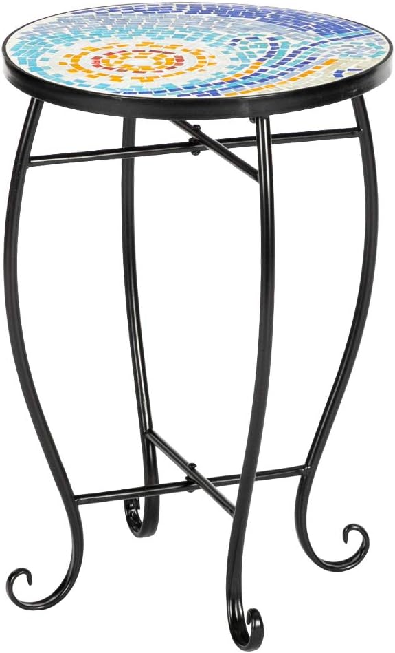 Vasitelan Outdoor Patio Side Table Outdoor Accent Table Bistro Coffee End Small