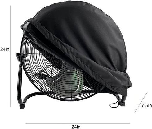 Outdoor Fan Cover, Waterproof And Dustproof Fan Cover For 18"&20" Industrial Floor Fan/Box Fan, Heavy Duty High Velocity Floor Fan Cover, Industrial Fan Cover(Black)