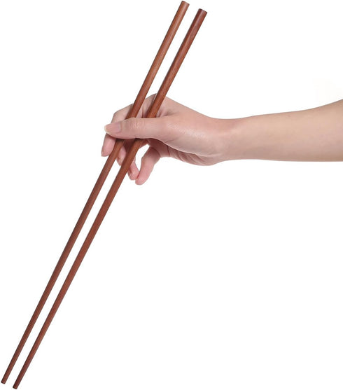 Donxote Wooden Noodles Kitchen Cooking Frying Chopsticks, 16.5 Inches, Brown, Set of 2 Pairs