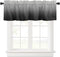 Valance Curtain for Kitchen, Ombre Black Grey Window Valance for Living Room, Rod Pocket Valances for Bedroom