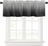 Valance Curtain for Kitchen, Ombre Black Grey Window Valance for Living Room, Rod Pocket Valances for Bedroom