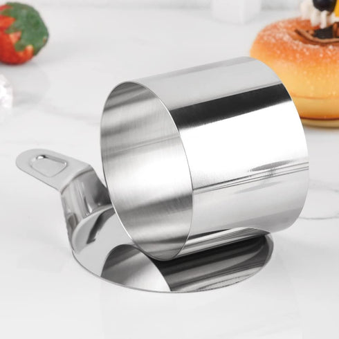 Guowall Round Cake Mold - Stainless Steel Cake Mousse Mold with Pusher and Lifter, Baking Accessories (3pcs/set)
