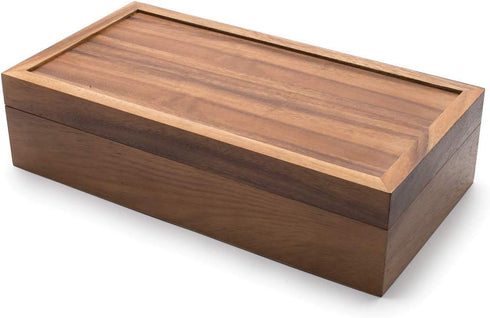 Rectangular Vauxhall Double Tea Box Ironwood Gourmet, Acacia Wood, Brown, 10 Compartment