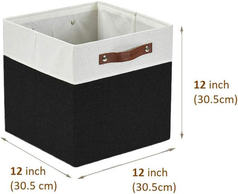 DECOMOMO Cube Storage Bins | 12x12 Collapsible Storage Cube Bins with Dual Handles for Organizing Closet, Shelf,