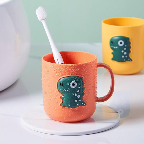 Cute Dinosaur Toothbrush Cup,Plastic Mouthwash Cup Portable Drinking Cup,Multipurpose Durable Toothbrush Holder