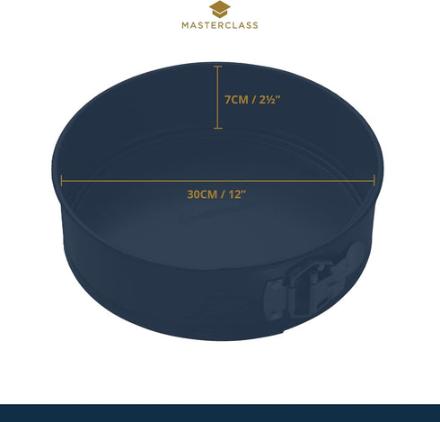MasterClass KCMCHB45 30 cm Springform Cake Tin, 12 Inch Extra Large Round Pan, Grey, PFOA Non Stick
