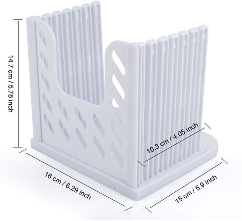 Adjustable Toast Slicer/Cutting Guide - Plastic Bread Slicer for Homemade Bread, Foldable Kitchen Baking Tool (White)