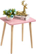 FORAOFUR Small Accent Table, Modern Mini Coffee Table with Natural Wood Legs,