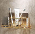 Toothbrush Holder with Cup Holder, Electric Toothbrush Toothpaste Holder, Stainless Steel Bathroom Stand (Gold)