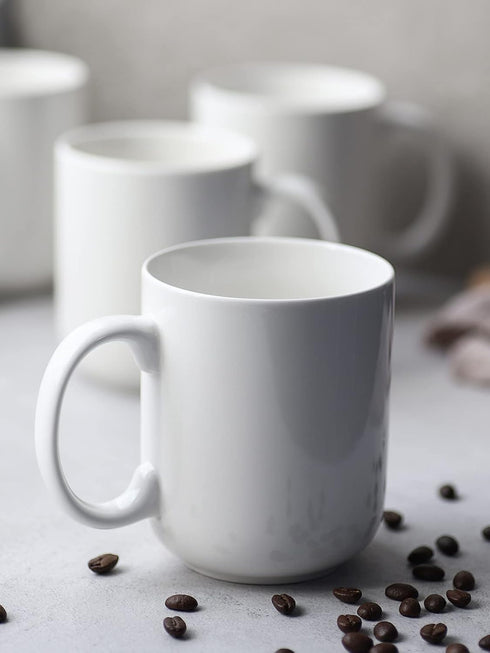 20 oz Set 6 Set, DOWAN Large Coffee Mugs with Handle, Ceramic Cup of for Tea Hot Cocoa, Mug Gifts Soft White