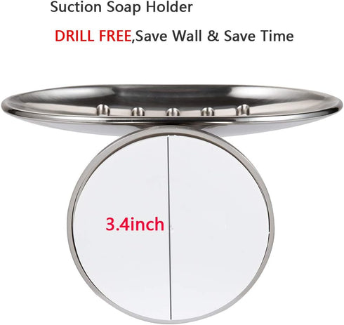 JiePai Suction Cup Soap Dish - Elegant Wall Mounted Soap Holder for Bathroom Kitchen