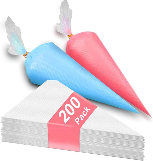 200pcs Disposable Icing Piping Bags, 12 Inch Pastry Bag for Cake Cookies Baking Decorating