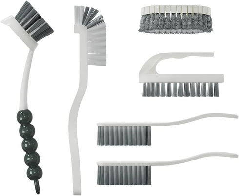 6 PCS Cleaning Brush Set - Scrub Brushes for Kitchen and Bathroom, Ideal for Dishes, Tiles, Corners, and Floors