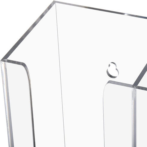 Suwimut Acrylic Coffee Cup and Lid Storage Organizer - 2 Compartments Clear Plastic Coffee Cup Dispenser for Kitchen