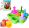 Mini Silicone Popsicle Mold, 7-Cavity DIY Ice Pop Mold with Colorful Plastic Sticks, Non-Stick Ice Cube Trays