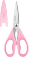 iBayam Kitchen Scissors, 8.5" All Purpose Shears with Sheath, Pink Kitchen Accessories, Home Essentials, Gadgets