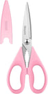 iBayam Kitchen Scissors, 8.5" All Purpose Shears with Sheath, Pink Kitchen Accessories, Home Essentials, Gadgets