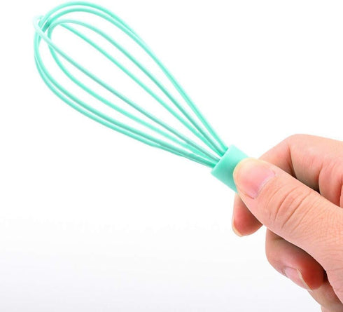 Navy Blue Silicone Whisk, Colorful Mini Whisks, Multifunctional Manual Egg Beater Mixer for Blending, Whisking, Stirring