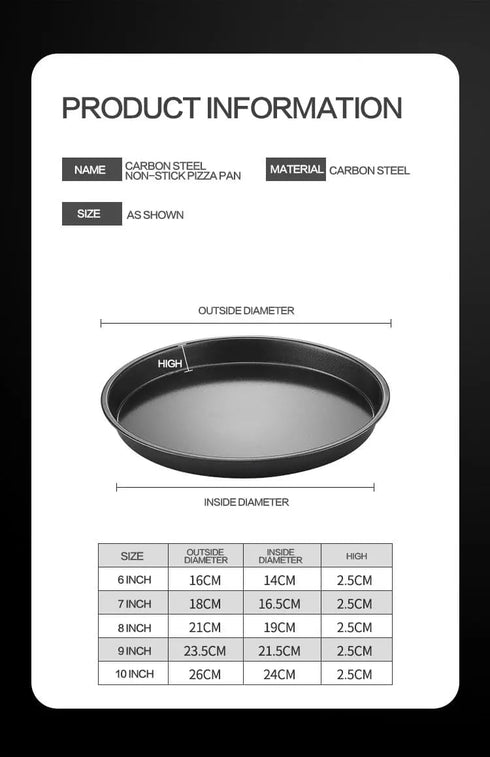 Bakeware Pizza Pan Set, 8x1 Inch Heavy Duty Non-Stick Bakeware for Pies, Pizza, and Cakes
