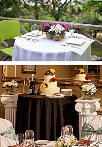GEFEII Kitchen Black Tablecloth 70 inch Round Solid Polyester Table Cloth for Wedding Party Restaurant Banquet