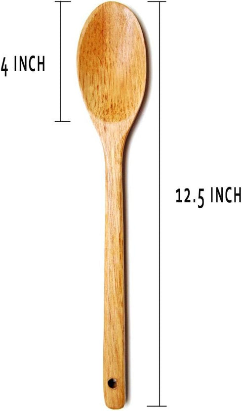 (1 Pack) 12.5" Wooden Cooking Tuner Spoon for Mixing, Baking, Serving Kitchen Utensils