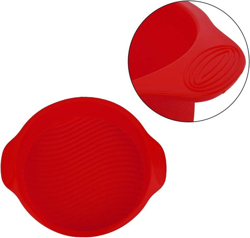 11.42 Inch Silicone Cake Molds, Quick Release Baking Pan for Layer Cakes and Cheese Cakes, Red