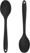 2Pcs Large Cooking Spoon Set - 10.8'' Heat Resistant Silicone Spoons for Mixing, Baking, and Stirring (Black)