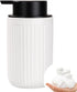 BosilunLife Foam Hand Soap Dispenser - White Ceramic Refillable Liquid Lotion Soap Dispenser for Countertop