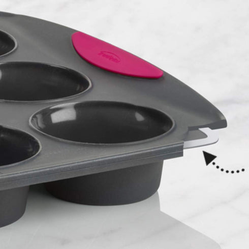 Trudeau Reinforced White Confetti Jumbo Muffin Pan, 6 Cup Silicone Bakeware