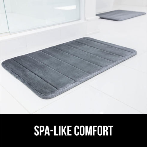 GORILLA GRIP Memory Foam Bath Mat, Soft Absorbent Bathroom Rug, Machine Washable Cushioned Floor Mats, 30x20 Graphite