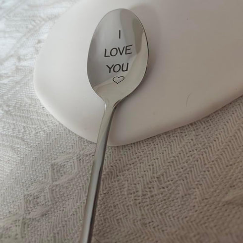 Anniversary Birthday Gifts for Husband Wife I Love You Spoon for Boyfriend Girlfriend Christmas Valentines Day Gift for Couple Spoon Gifts for Him Her 8 Inch Tea Spoons