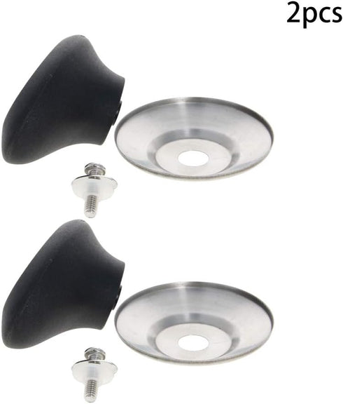MroMax Universal Pot Lid Cover Knob - Replacement Knob for Kitchen Cookware, Black Beveled, 2Pcs
