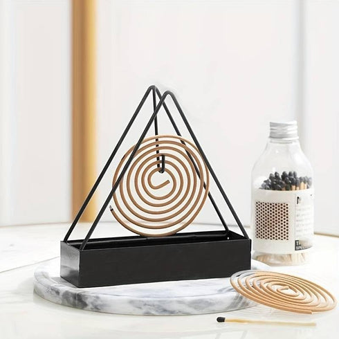 Designer Portable Iron Mosquito Coil Holder - 2 pcs Sets with Handle, Fireproof Material Incense Holder