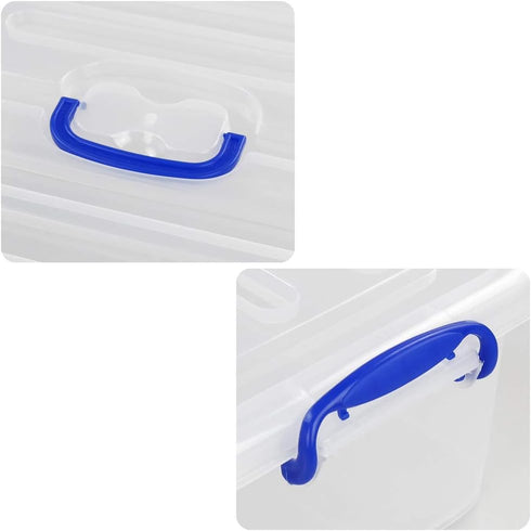 2 Packs 8 Liter Clear Plastic Storage Bins with Lids, Storage Boxes