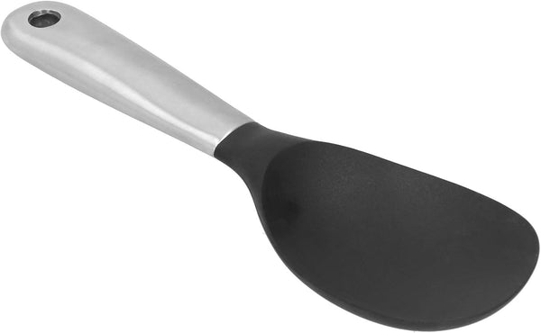 Rice Spoon, Silicone Rice Paddle Nonstick Rice Serving Spoon, Stainless Steel Heat-Resistant Cooking Utensil with