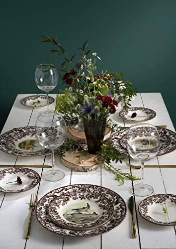 Spode Woodland Dinner Plate, Fish | 10.5 Inch | Made in England from Fine Earthenware, Microwave Safe