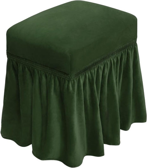 NICEEC Spandex Stretch Vanity Bench Cover with Skirt Removable Super Soft Rectangle