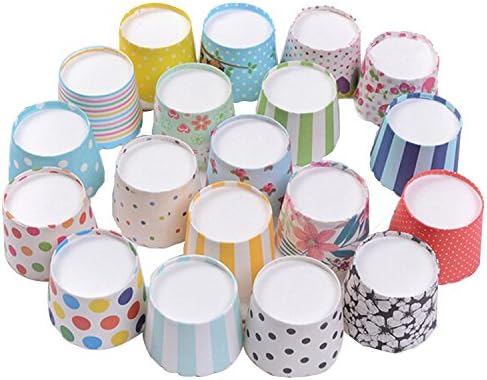 100pcs Premium Greaseproof Cupcake Paper Liners - Random Colorful, No Muffin Pan Needed for Cupcakes