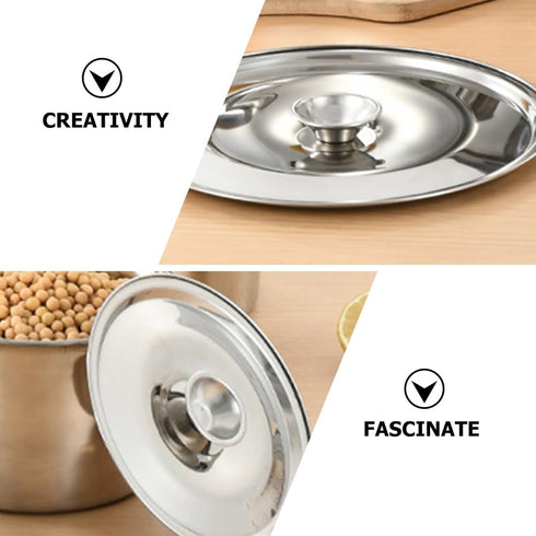 Stainless Steel 12 Inch Pan Lid, Dome Cover for Fry Pan, Spices Pots, Condiment Jar Cover